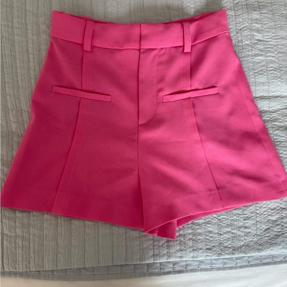 Zara Pink High Waist Shorts with Tailored Design
